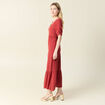 Robe longue trapèze orange foncé femme
