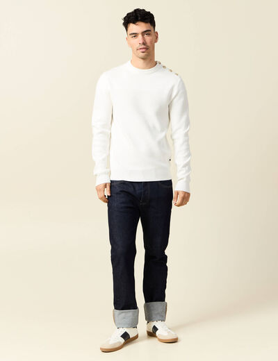 Pull éco-responsable ecru homme