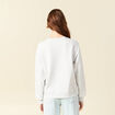 Sweat droit court manches longues gris femme