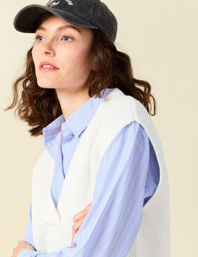 Pull éco-responsable ecru femme