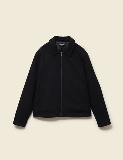 Veste oversize courte col classique noir homme
