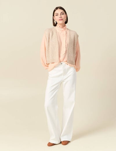 Gilet sans manches creme femme