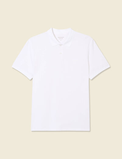 Polo manches courtes blanc homme