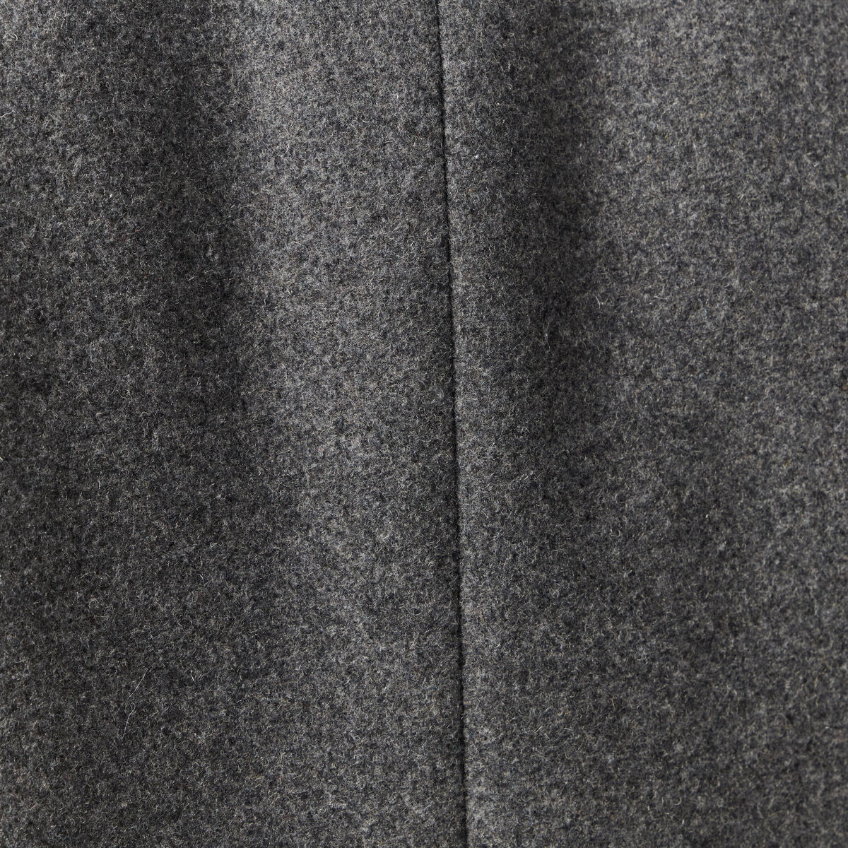 Manteau droit long col montant gris fonc&eacute; homme