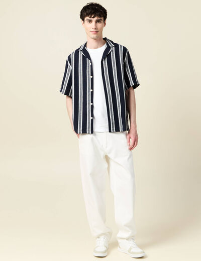 Chino droit longueur 32 coton denim blanc homme