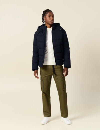Pantalon cargo poches côtés vert kaki homme