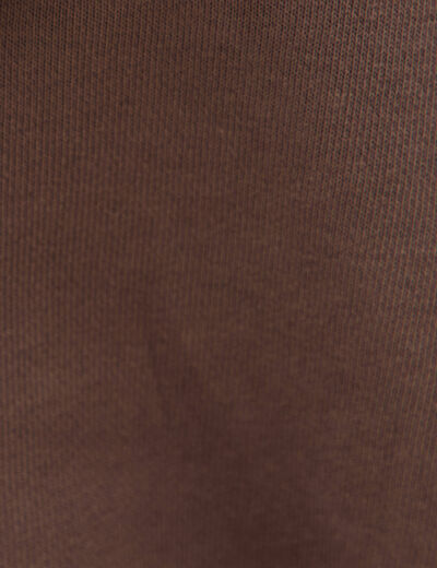 Sweat boyfriend &agrave; capuche marron femme