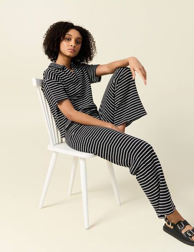 Polo manches courtes noir femme
