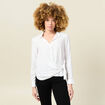 Chemise manches longues nouée blanc femme