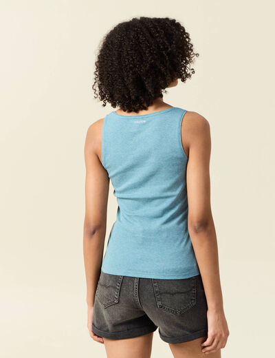 Débardeur femme uni col arrondi Instinct bleu gris femme