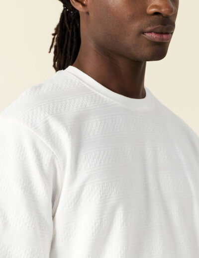 T-shirt manches courtes ecru homme
