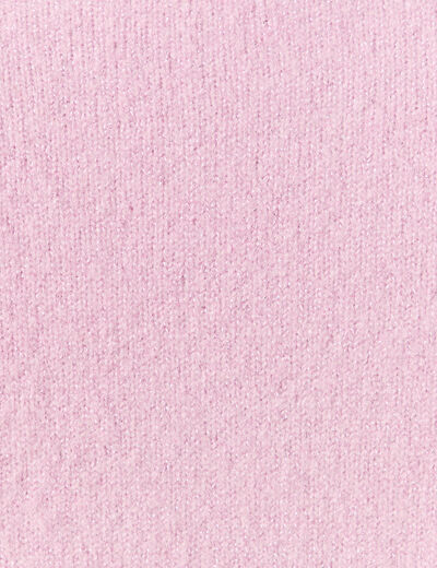 Pull manches longues col rond mauve femme