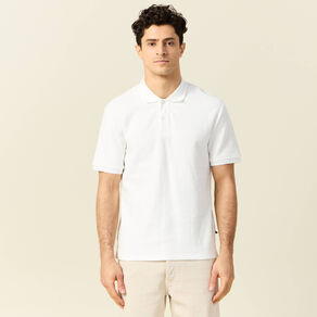 Polo manches courtes ecru homme