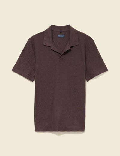 Polo manches courtes marron fonc&eacute; homme