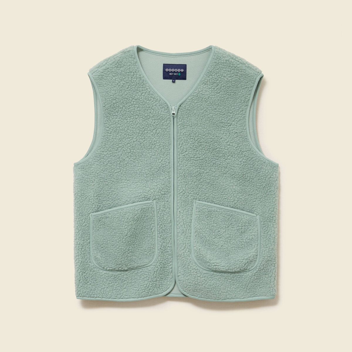 Sweat sans manches effet polaire vert pastel homme