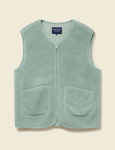 Sweat sans manches effet polaire vert pastel homme