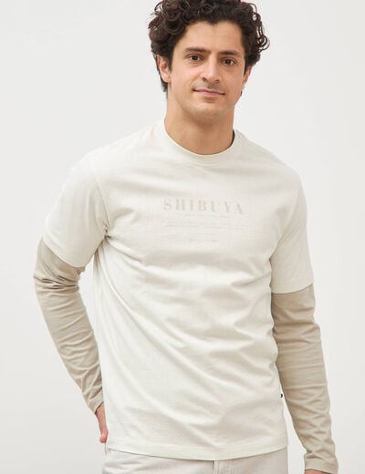 T-shirt en coton manches courtes gris clair homme
