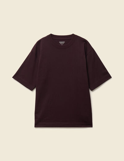 T-shirt en coton marron fonc&eacute; homme