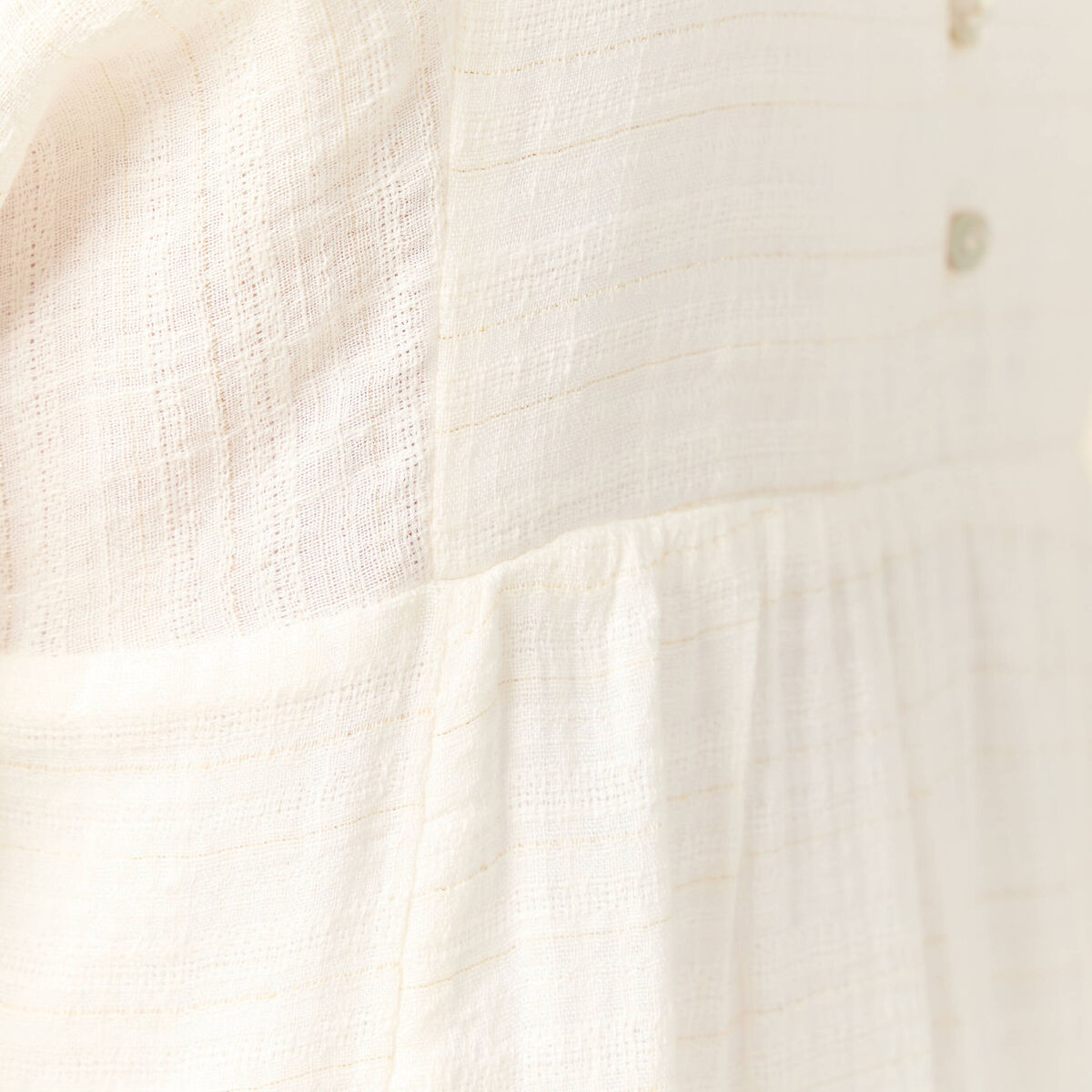 Robe évasée manches 3/4 ecru femme