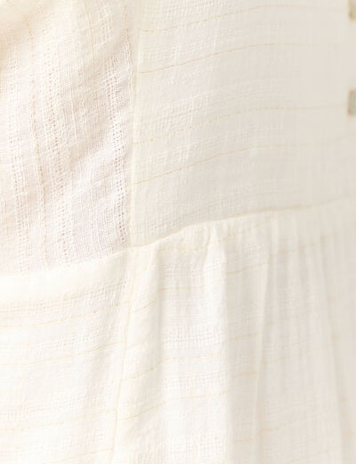 Robe évasée manches 3/4 ecru femme