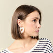 Boucles d'oreilles pendantes ecru femme