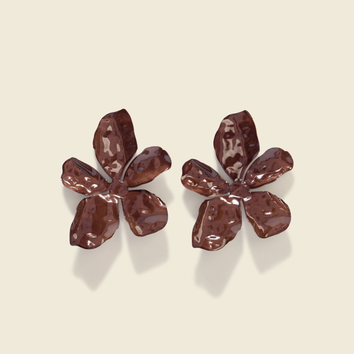 Boucles d'oreilles marron femme