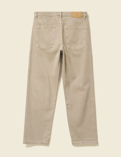 Jeans large longueur 32 en coton denim beige homme