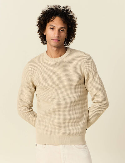 Pull éco-responsable sable homme