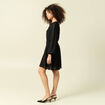Robe fluide col v manches longues noir femme