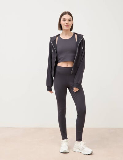 Leggings gris fonc&eacute; femme