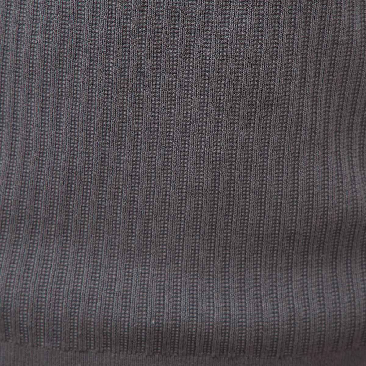 Pull manches longues en coton gris fonc&eacute; homme