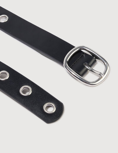 Ceinture large en pu noir femme