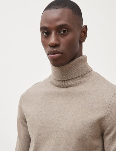 Pull manches longues vert kaki homme