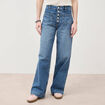 Jeans bootcut taille haute denim stone femme
