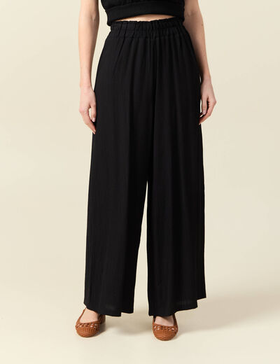 Pantalon large noir femme