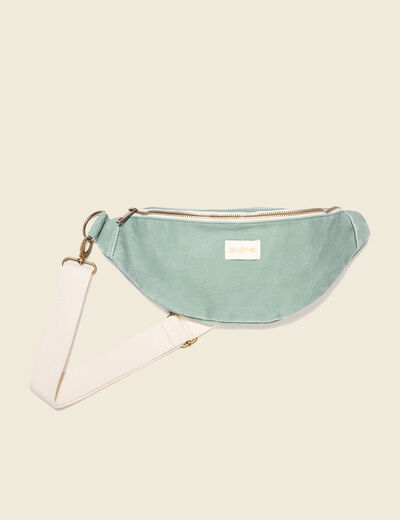 Sac banane en jean vert kaki femme