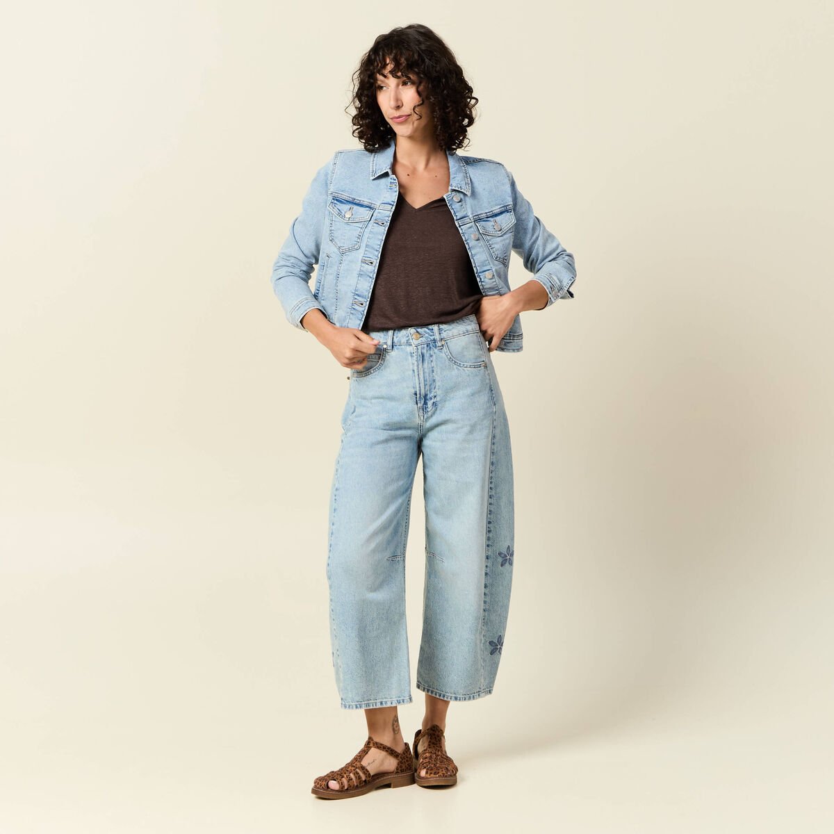 T-shirt éco-responsable marron femme