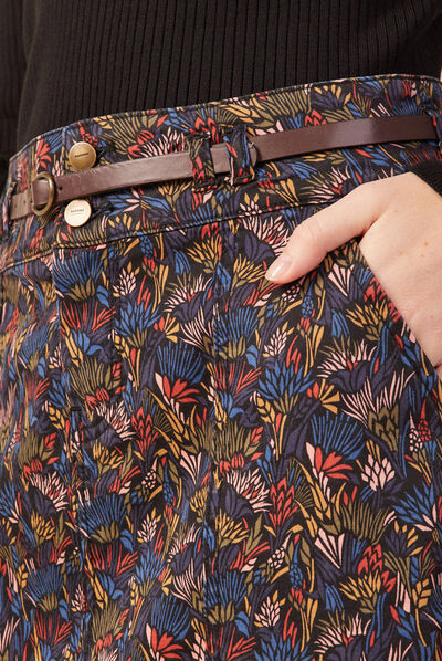 Jupe droite éco-responsable multicolore femme