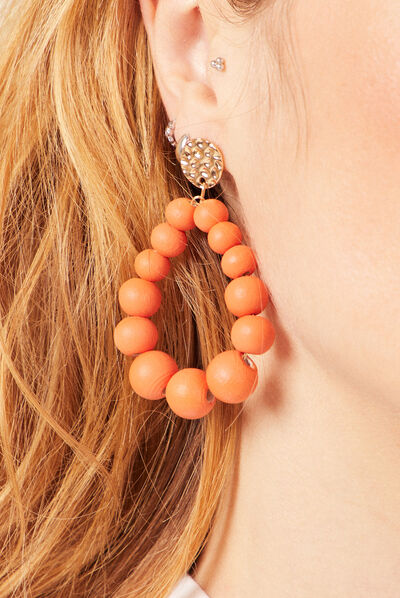Boucles d'oreilles pendantes orange foncé femme