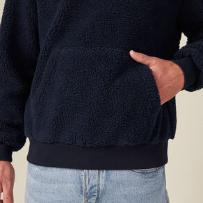 sweat a capuche sherpa bleu marine homme Sweat à capuche sherpa bleu marine homme