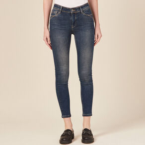 Jeans skinny push up 7/8ème denim brut femme