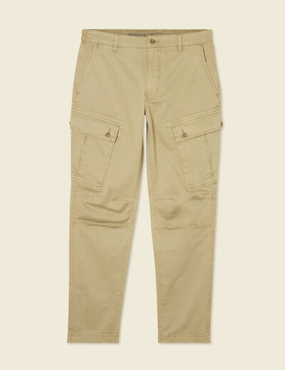 Pantalon cargo droit gris homme