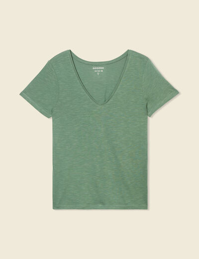 T-shirt manches courtes vert femme