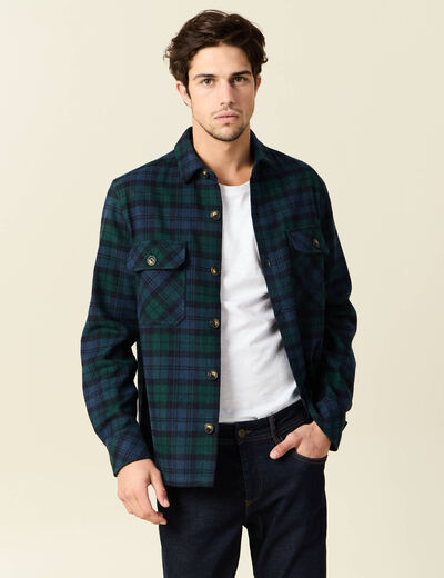 Chemise manches longues bleu marine homme