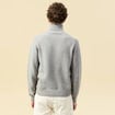 Pull droit col montant gris homme
