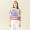 Pull manches courtes vert clair femme