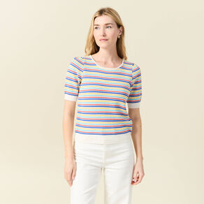 Pull manches courtes vert clair femme