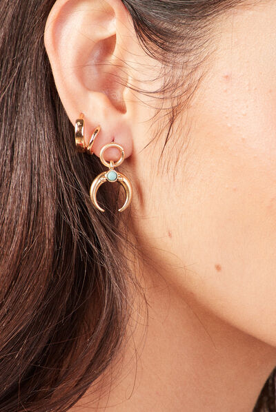 Boucles d'oreilles pendantes bleu clair femme