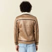 Blouson suédine zippé marron foncé homme