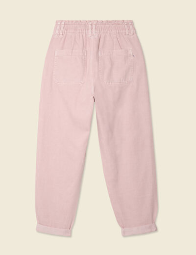 Jeans slouchy 7/8ème rose clair femme